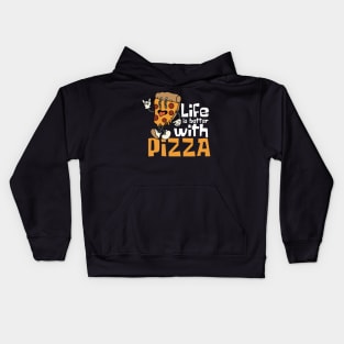 Life Is Better With Pizza Funny Kids Hoodie